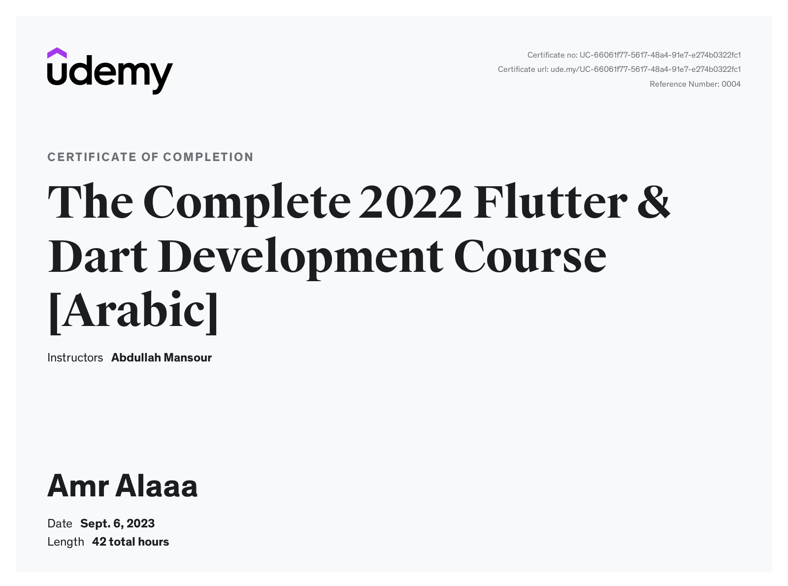 The Complete Flutter & Dart Development Course