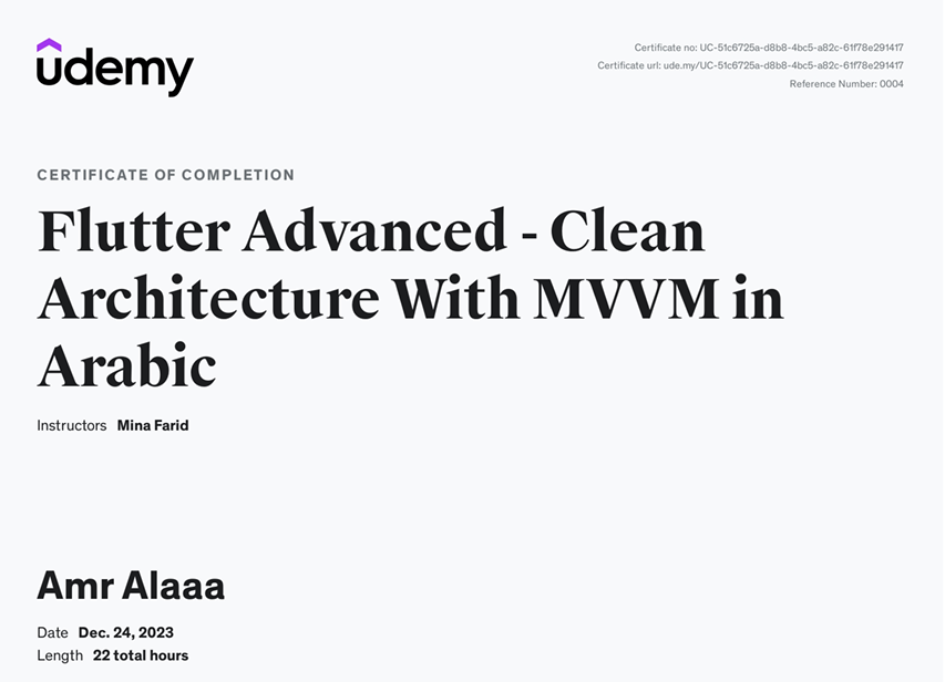 Flutter Advanced - Clean Architecture With MVVM